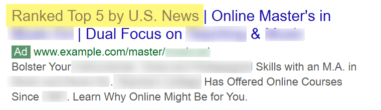 Test 3 Ranking Ad