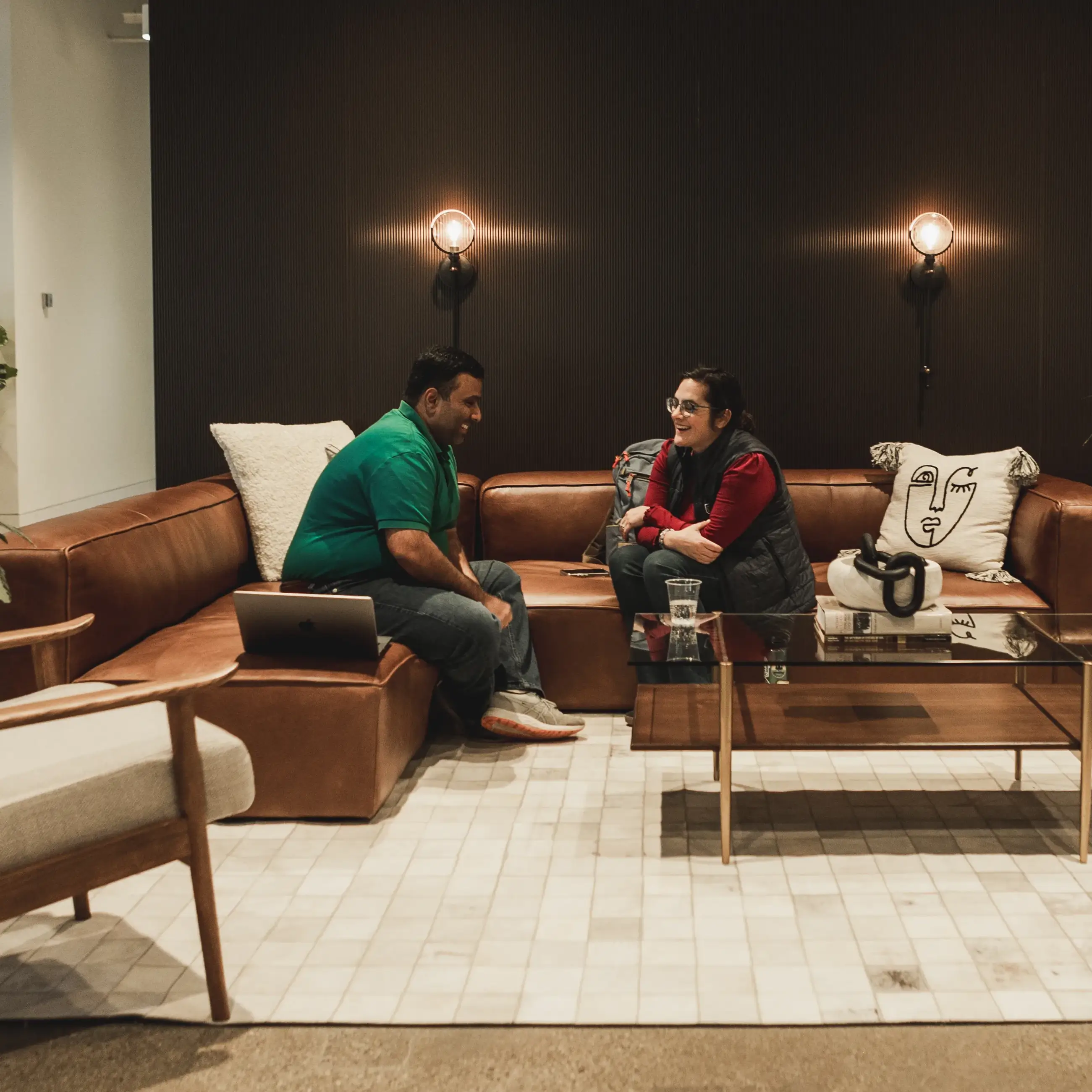 Pranu and Celeste talking to each other